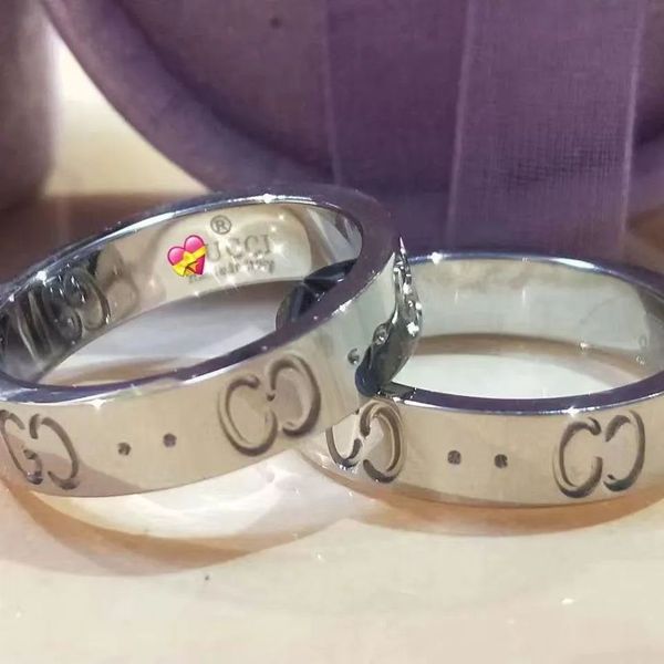 Designer Ring Luxurys unhas anel de preto anel de amor anéis designer moda titânio aço gravado cartas de carta designer jóias anel de ouro anel de ouro 233