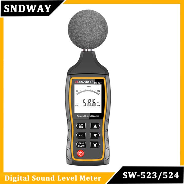 Medidores de Ruído SNDWAY SW 523 524 Medidor de Nível de Som 30 a 130 dB Detector Decibelímetro Profissional Digital Medidor de Decibéis de Nível de Ruído 230721