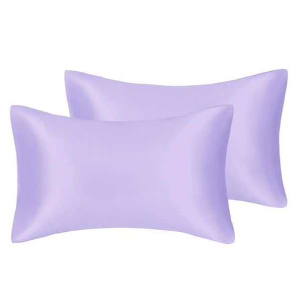 FATAPAESE Solid Silky Satin Skin Care Silk Hair Anti Pillow Case Cover Federa Queen King Full Size dropship285B