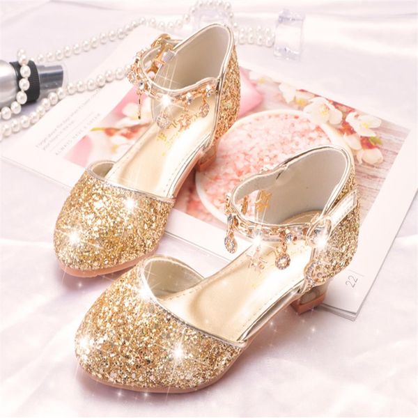 Bellissime scarpe da ragazza in fiore rosa argento oro rosa Scarpe per bambini Scarpe da sposa per ragazza Accessori per bambini TAGLIA 26-37 S321266W