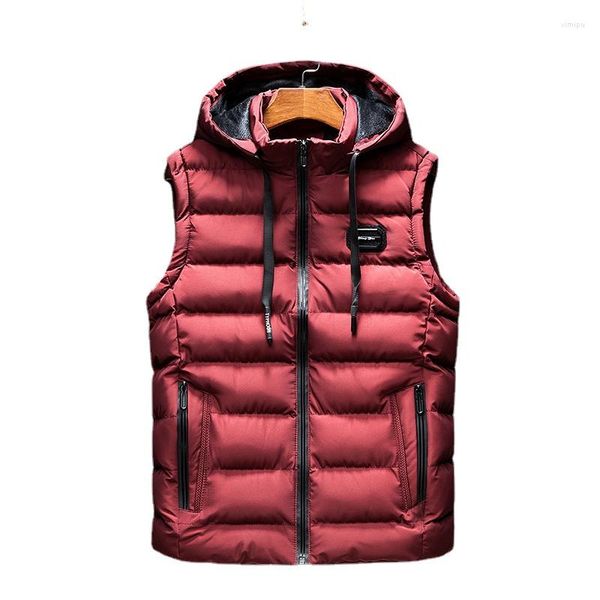 Gilet da uomo Giacca da uomo Gilet senza maniche Primavera Termico Morbido Cappotti casual Maschile Cotone tinta unita Top ispessiti