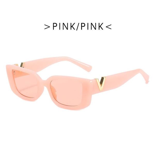 Modische süße rosa Damen-Designer-Sonnenbrille für Damen, Persönlichkeit, All-Match-Reise-Strand-Fahrbrille, klassische Retro-Brille, rechteckige Sonnenbrille