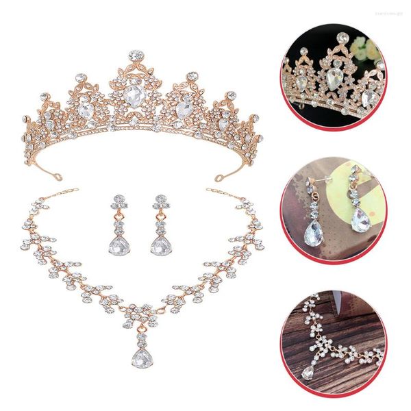 Halskette Ohrringe Set Accessoires Hochzeit Bräute Tiaras Halsketten für Hochzeiten Damenschmuck