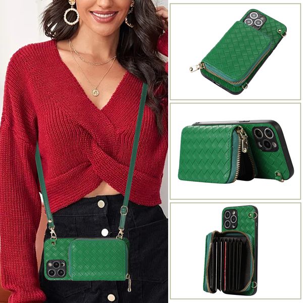 Alça crossbody carteira com zíper carteira tecido padrão órgão carteira compartimentos para cartão suporte bolsa pacote capa protetora à prova de choque para iphone 14 13 12 11 pro max xr xs 8 7 plus