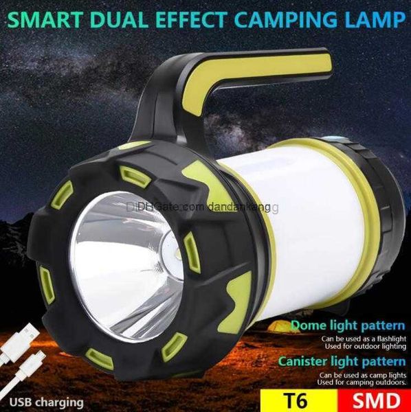 Luz de spot externa recarregável Handheld Search Lights lanterna Portable Powerful Led Searchlight com Power Bank caminhada camping USD carregamento lanterna de tocha