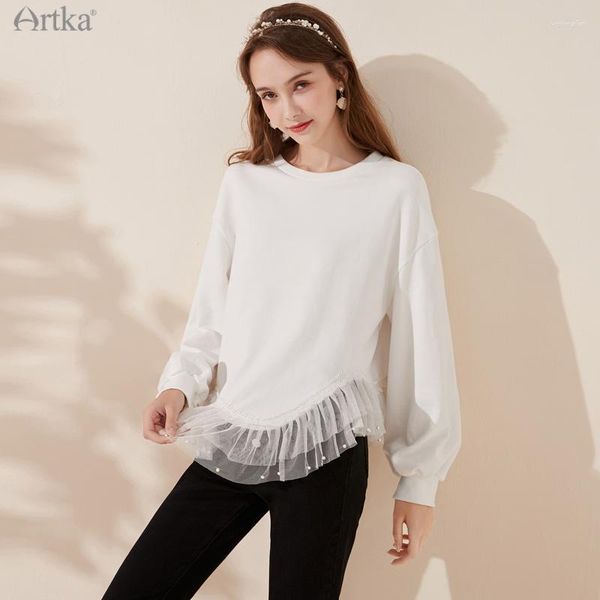 Женские толстовки Artka 2023 Spring Women Women Whotshirt Fashion Элегантная марля