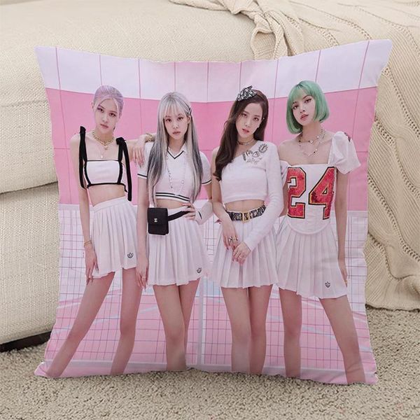 Isqueiros jogar capas de almofada capa de almofada kpopblackpink curto casos de pelúcia decorativo carro sofá travesseiros cama fronhas decoração casa