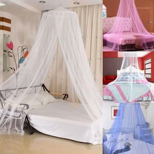 Limite 100 branco rosa azul cortina de renda redonda cama domo rede de dossel princesa rede mosquiteira 1302Q