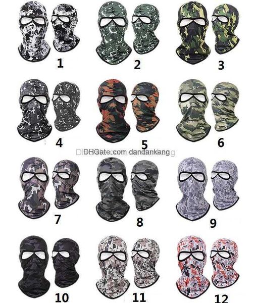 Açık Spor Bisiklet Bisiklet Maskeleri Motosiklet Balaclava Hat Kask Astar Kapakları Kayak Maskesi CS Rüzgar Geçirmez Toz Kafası Setleri Kamuflaj Airsoft Cap