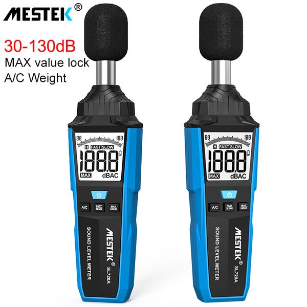 Medidores de ruído Mestek Nível de som Portátil Medidor de nível de áudio de ruído 30 ~ 130dB Medidor de ruído Instrumento de medição Retenção de dados Detector de som Medidor de ruído 230721