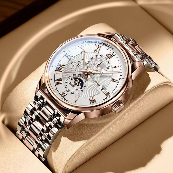Mens Sport Watches for Men Business Stainless Steel Quartz Wristwatch Man Brand Luxury Male luminous relógios Relloj Hombre