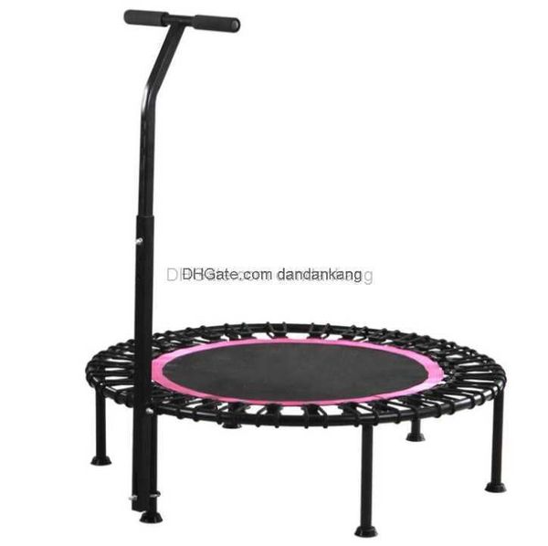 42 Zoll rundes Fitness-Trampolin mit verstellbarem Griff für Erwachsene, Kinder, Garten, Park, Springtrampoline, weiche Spielgeräte