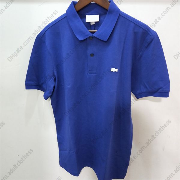 Alta qualidade nova marca masculina topo crocodilo bordado de manga curta sólido polo homme magro roupas masculinas camisas polos S-6XL2024