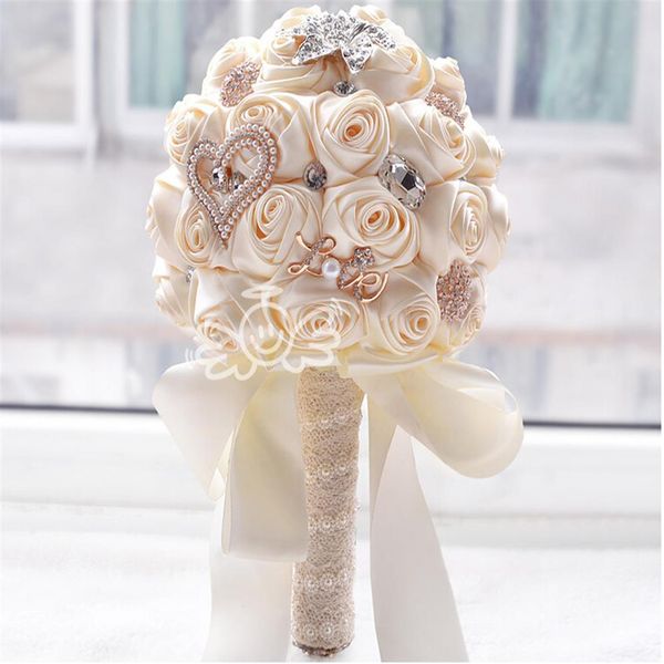 Роза ручной работы Новый свадебный букет Свадебные аксессуары брошь хрустальный жемчужный свадебный букет с цветами 284U