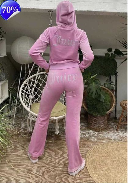 Juicy Apple Damen Sportbekleidung Samt Nähen zweiteiliger Jogginganzug Sweatshirt Met Hoodie Hose Großhandel Motion aktuell 547ess