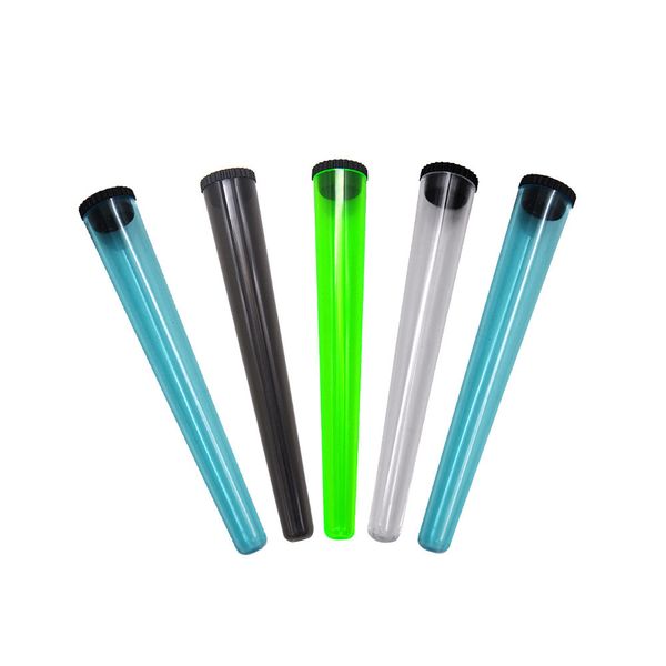 Barattolo di plastica per tabacco Doob Tube Stash Jar 115mm fumo Contenitore per erbe Cono di rotolamento per sigarette Tubo di carta Pre Roll Preroll Etichette personalizzabili