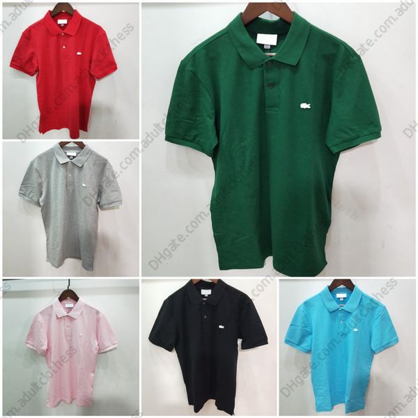 226 masculino novo ty topo crocodilo bordado de manga curta sólido polo homme magro roupas masculinas camisas polos S-6XL s