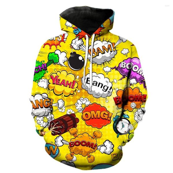 Felpe con cappuccio da uomo Abbigliamento uomo Cartoon Anime Explosion Expert 3D Super Cool BOOM Felpa con cappuccio stile Harajuku Unisex oversize