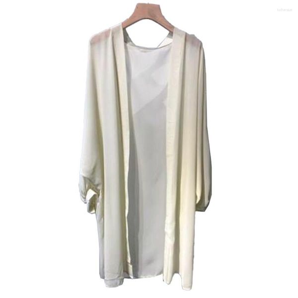 Damenblusen Damen Chiffon Lange Strickjacke Sommerärmel Lose Dünne Sonnencreme Top 2023 Mode Lässig Schal Elegante Kleidung