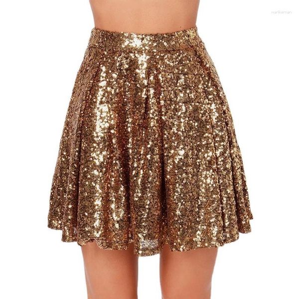 Röcke Metallic Short Rock Mädchen Schuluniform mit Shorts-Stil Futter Mädchen Casual Shiny High Waist Mini für