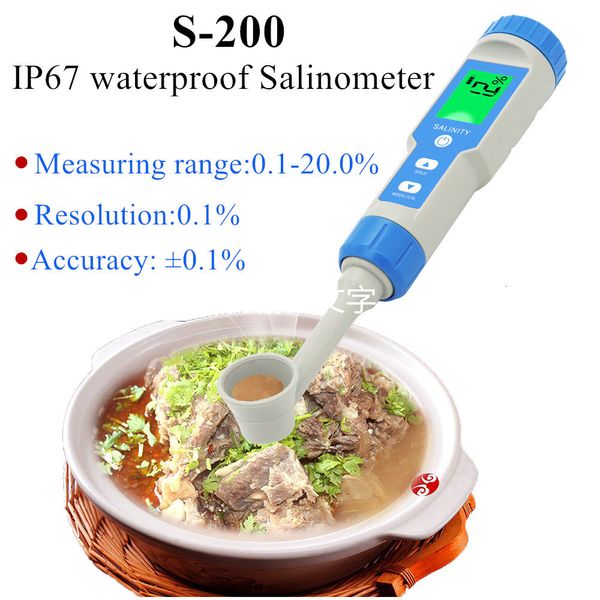 Концентрационные счетчики S-200 IP67 Водонепроницаемые салинометра солености тестер пищевые продукты.
