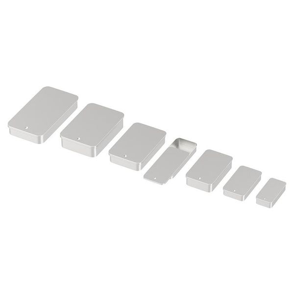 Sets Sets Sätze 5pcs Rechteckige Frost -Pushpull -Kaugummi -Kaugummi -Aufbewahrung Metallbox Mini -Pille Schiebende Abdeckung Zinnbox Schmuck Kosmetikvorhang