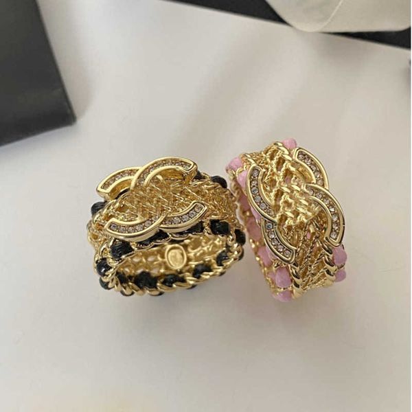 Anello a fascia 3Style Never Fade Brand Alphabet Ring Anello in ottone placcato oro Rame Open Band Ring Fashion Designer Luxury Crystal Pearl Ring per le donne regalo di gioielli da sposa