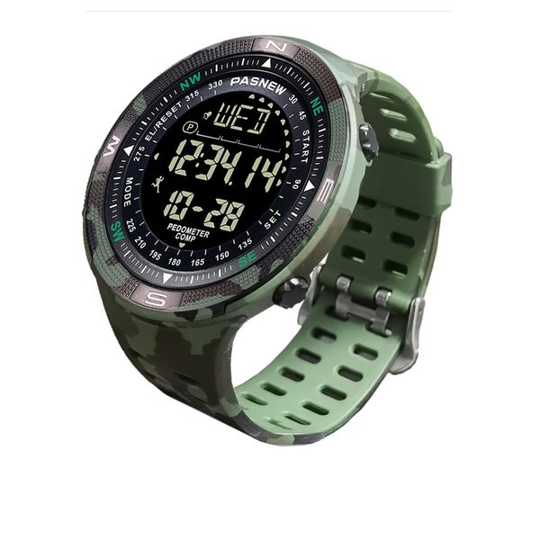 Impermeabile Orologio elettronico da uomo Bussola Orologio da polso digitale Militare Maschile Posizione Ritorno da polso Pedometro Sport Orologi tattici