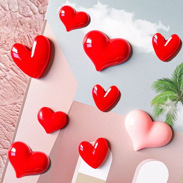 Magneti per il frigorifero Piccolo cuore d'amore Adesivi per frigorifero a forma di mini cartone animato Bella resina rosso rosa per messaggio Po 230721