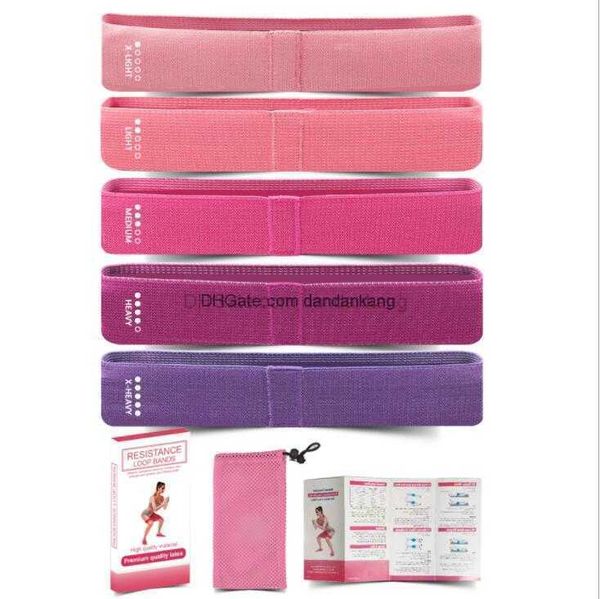 Bandas elásticas de treinamento para yoga pilates 5 níveis, tubos de resistência ao látex naturais, laços de fitness esportivos, 5 pçs/conjunto, expansor de cordas para pernas, laço de tensão de agachamento