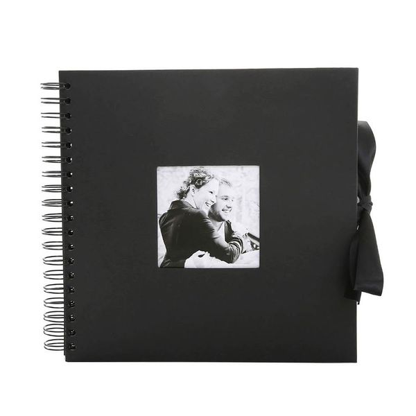 Pushion 31 x 31cm Fotoalbum kreativ 30 Schwarze Seiten DIY Album Scrapbooking Craft Paper Foto Album für Hochzeitstag Geschenke