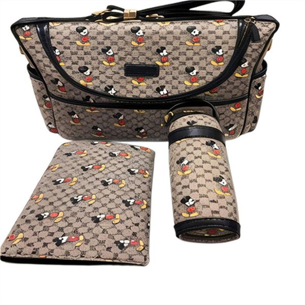 Designer Borsa per pannolini Borsa per mamma impermeabile Borsa per pannolini Borsa per pannolini in 3 pezzi Cerniera marrone plaid Stampa Zaino di vendita Borsa per pannolini Messenger Borsa tote a15