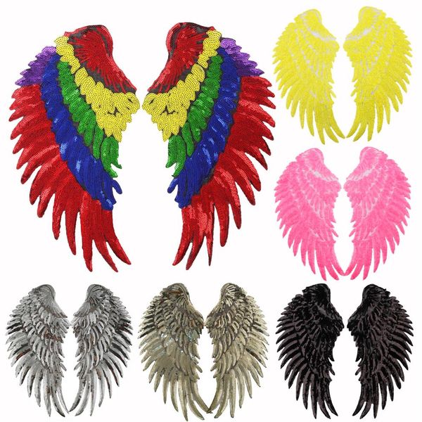 ТАКОЕ МНОГО цветных крыльев с блестками с блестками из вышивки на пятнах на пластырях Decor239n