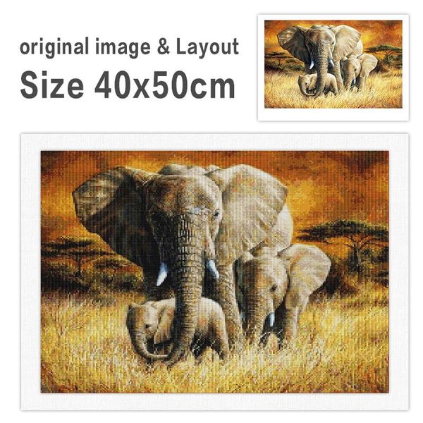 Stitch Diamond Painting Elephants Art 5D Fai da te Diamond ricamo a mosaico Rhinestone Full Square Round Trapano Animali Decorazioni per la casa Regalo