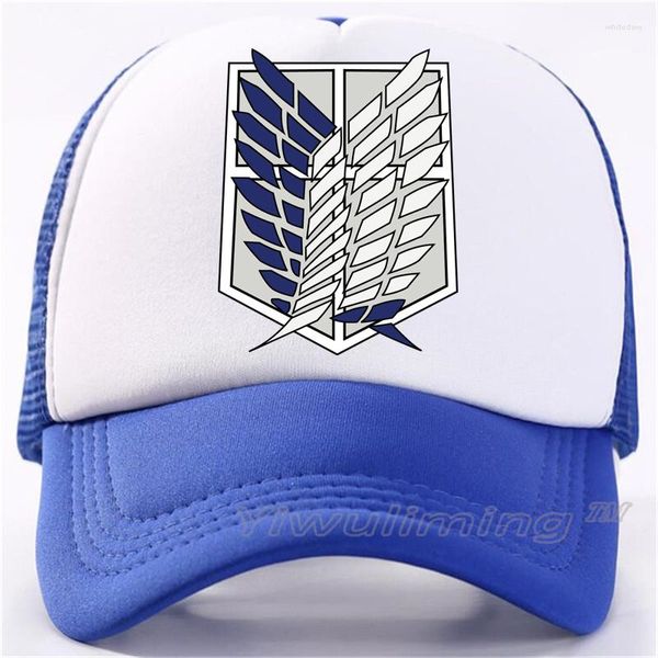 Ball Caps Attack On Titan Cap Casual Plain Mesh Baseball Cappelli Snapback regolabili per Boy Girl Hip Hop Trucker Streetwear Dad Hat