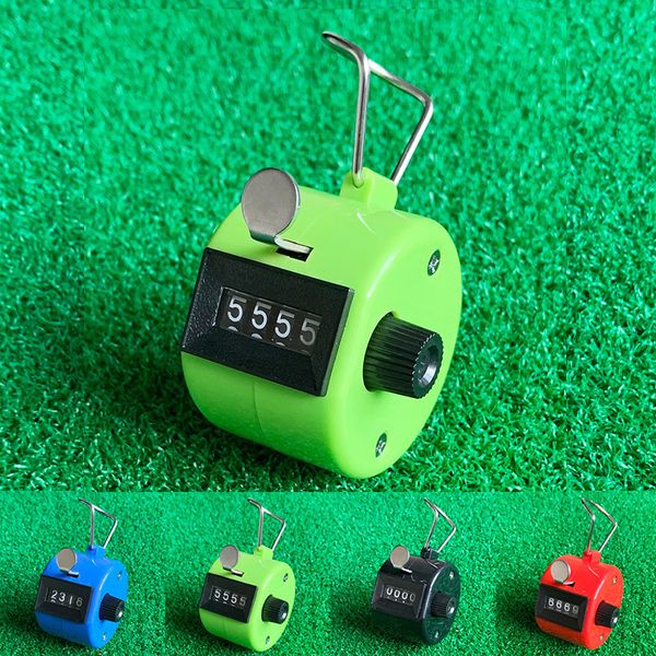 Andere Golfprodukte Zähler 4-stellige Zahl Kunststoffschale Hand-Finger-Display Manuelles Zählen Clicker Timer Fußball Mehrfarbig 230721