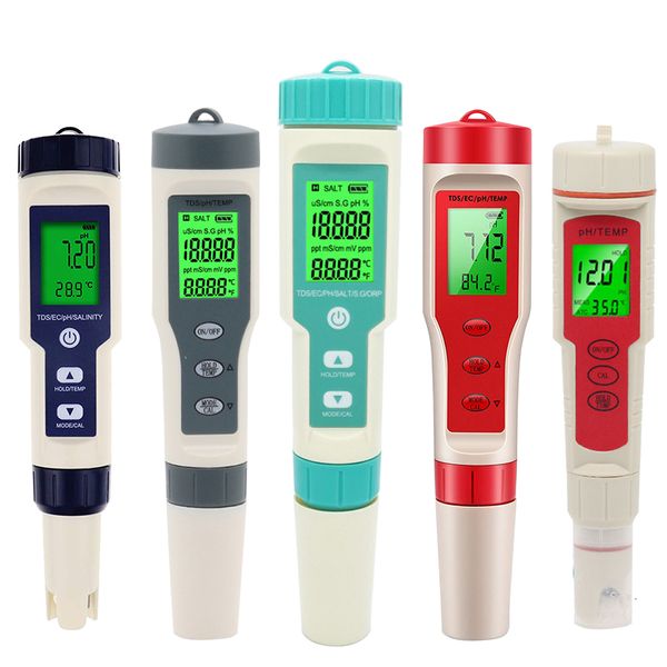 PH Metre 2/3/4/5/7 1 pH Metre TDS EC ORP Tuzluluk Aracı Arka Işıklı Dijital Su Kalitesi Monitör Akvaryum 230721