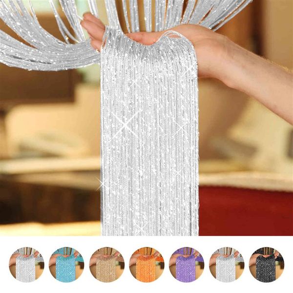 1x2m Glitter Boncuklar Flaş Çizgisi Parlak Tassel String Kapı Perdesi Pencere Odası Bölme Ev Dekorasyon Curtains3014