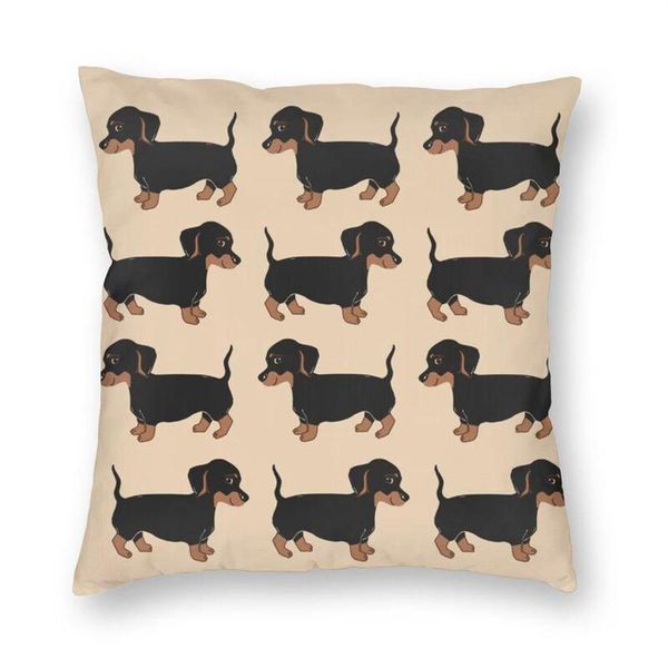 Cuscino Cuscino Decorativo Simpatico Bassotto Cucciolo Modello Fodera per Cuscino 3D Stampa Wiener Salsiccia Cane Caso di Tiro Quadrato Per Auto Pillowc282i