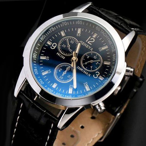 Günstige Preis Genf Uhr Männer Uhren Leder Band Quarz Uhren Männer Sport Uhren Hodinky Mann Relogio Masculino Montre Homme