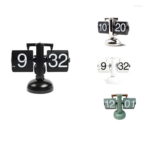 Orologi da tavolo Flip Desk Clock - Stile retrò meccanico - Display digitale Alimentato a batteria Home Office Decorazione scolastica