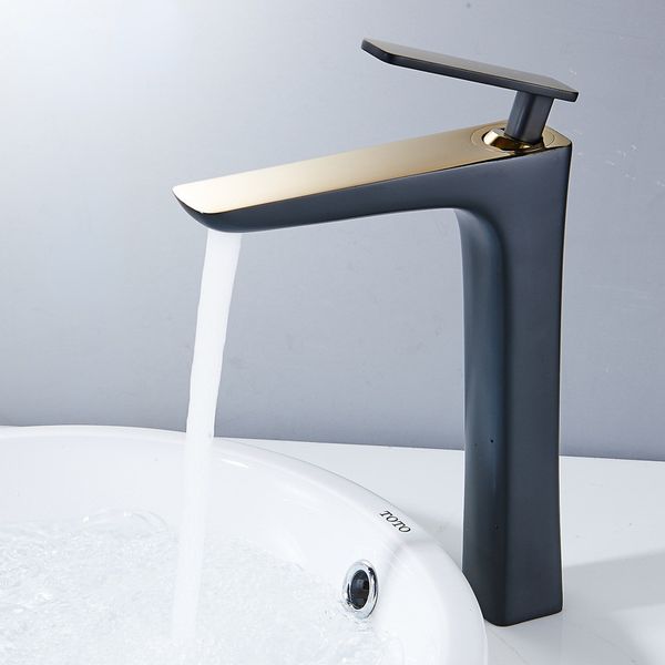 Rubinetto per lavabo Rubinetto per lavabo da bagno Rubinetto per bagno Rubinetto per bagno Caldo freddo Nero / Bianco Ottone Lavandino per WC Gru per acqua Miscelatore oro