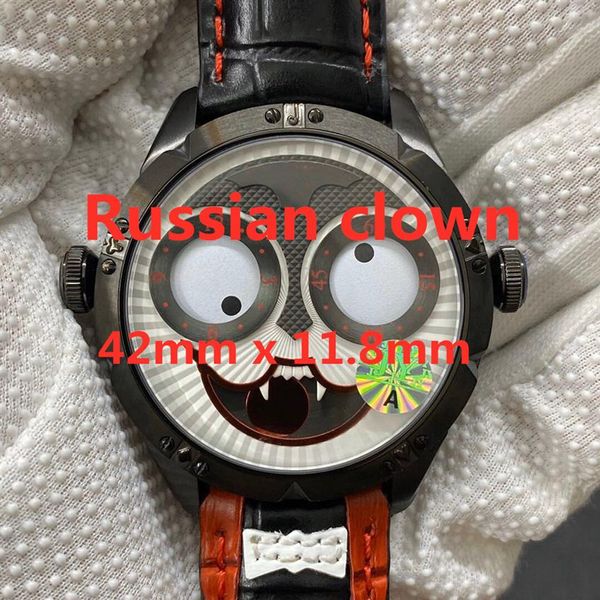 Russischer Clown Montre DE Luxe 42 mm x 11,8 mm Quarzwerk importiert aus der Schweiz Edelstahlgehäuse Automatikuhr228P