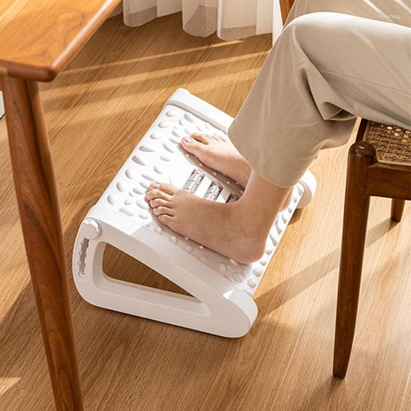 Bolsas de armazenamento Banco de pés de massagem para escritório tipo almofada de mesa com ferramenta de descanso de rolos banheiro