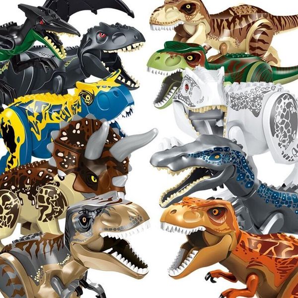 Jurassic Park World 2 Building Blocks Dinosauri Figure Mattoni Tyrannosaurus Rex Indominus Rex I-Rex Assemblare Giocattoli per bambini per ragazzi C233x