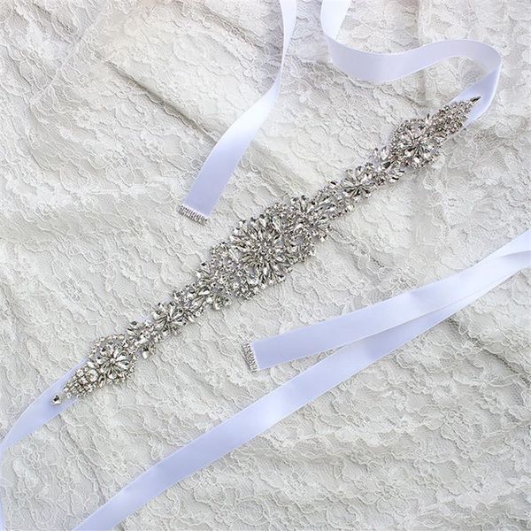 Faixas de Casamento Para Noiva Vestidos de Noiva Cintos Strass Cristal Fita Do Baile Feita à Mão Branco Vermelho Preto Blush Prata Real Image313N