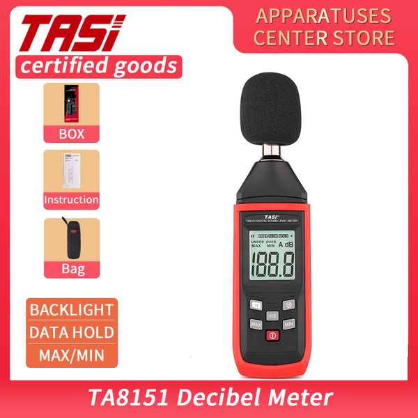 Шуммеры TASI TA8151 Цифровой уровень звука Meter Shoom Tescer Detector Decible Monitor 30-130DB Измерение звука Аварийный прибор 230721