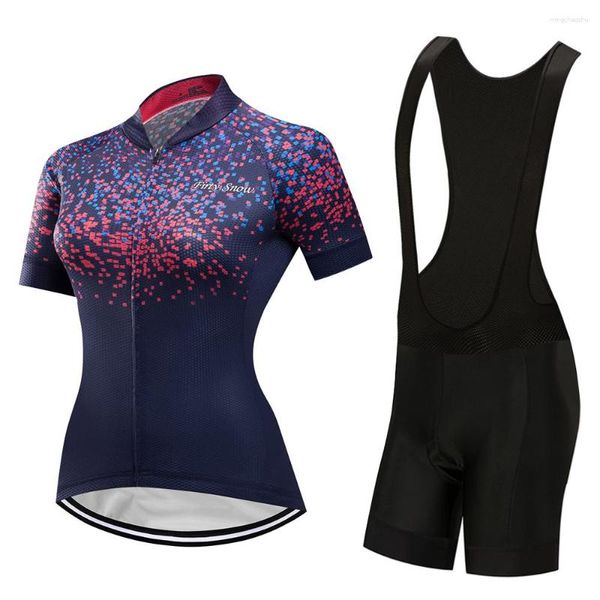 Racing Sets 2023 Frauen Radfahren Jersey Bib Short Set Lycra Rennrad Kleidung Maillot MTB Fahrrad Kleidung Sport Hemd Weibliche Anzug kleid Kit