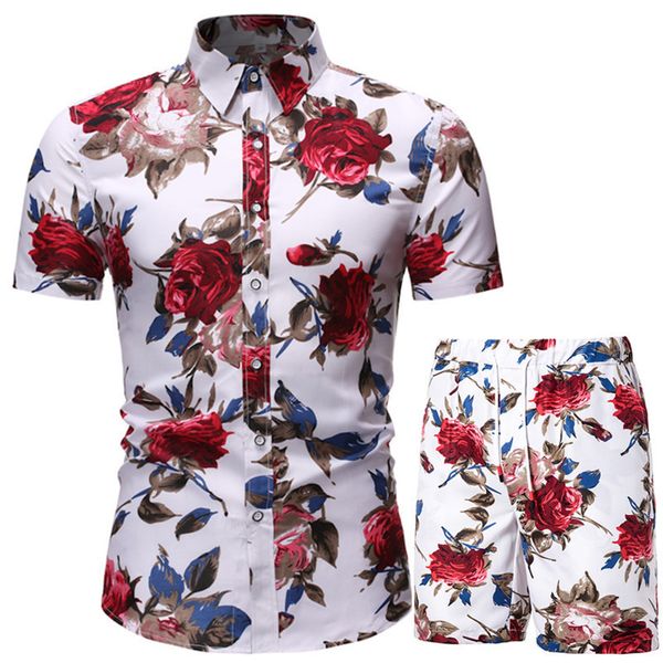 SUSUITTI S SUSCITTI SIMS SIMMA SET SETTAGLIE HAWAIIAN FOWER STAMPA MENS SHITTURA CHUADI SCHIATTO SHORTS SCHEGGI SCHETTI SET SET SPAGE SPORTI