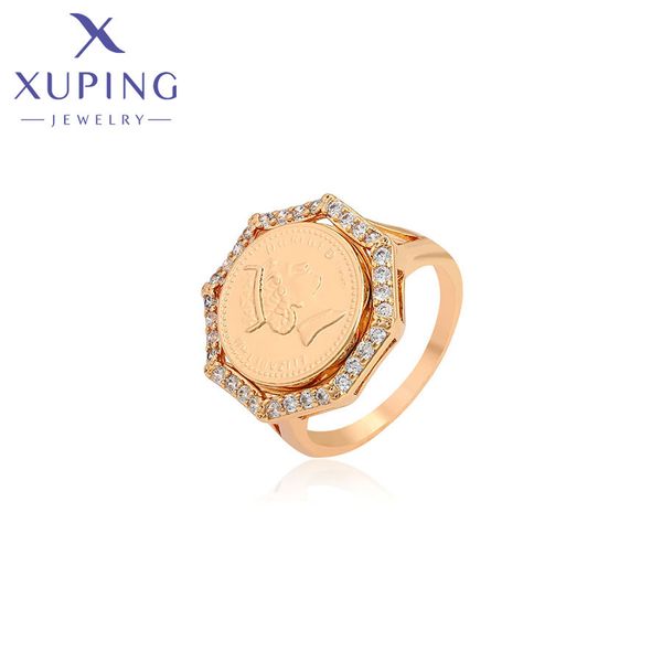 Xuping Jewelry Modetrend Beliebter Charm Vergoldeter Ring mit synthetischem Zirkonia für Frauen Damen Geburtstagsgeschenk 13393